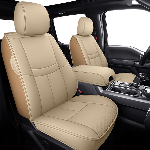 Beige Leather Car Seats with Stylish Design
A pair of beige leather car seats featuring a modern and comfortable design inside a vehicle. Keywords: beige car seats, leather seats, vehicle interior