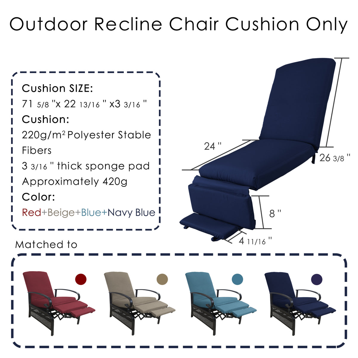 Replacement cushion for outdoor recliner sale