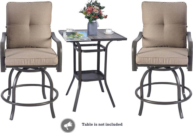 Kozyard Isabella High Swivel Bar Stools/Chair Set for Home Patio, Back Yard, Cafes, Bistro, Restaurants and Chic Bars (5 Options)