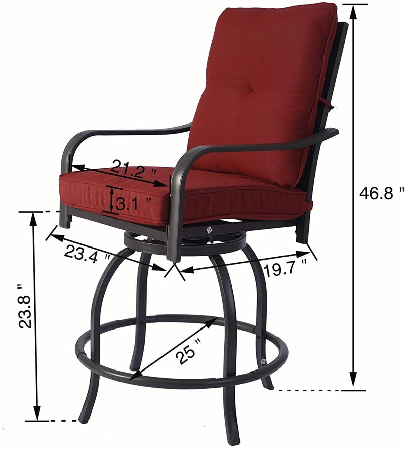 Kozyard Isabella High Swivel Bar Stools/Chair Set for Home Patio, Back Yard, Cafes, Bistro, Restaurants and Chic Bars (5 Options)