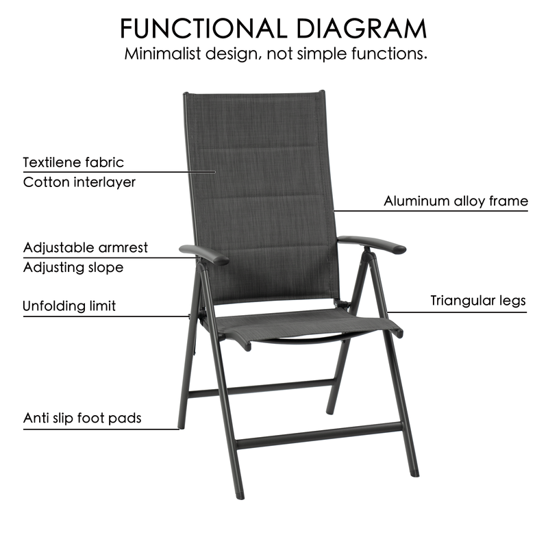 Kozyard Prakrit Folding Patio Dining Chair (Set of 2)