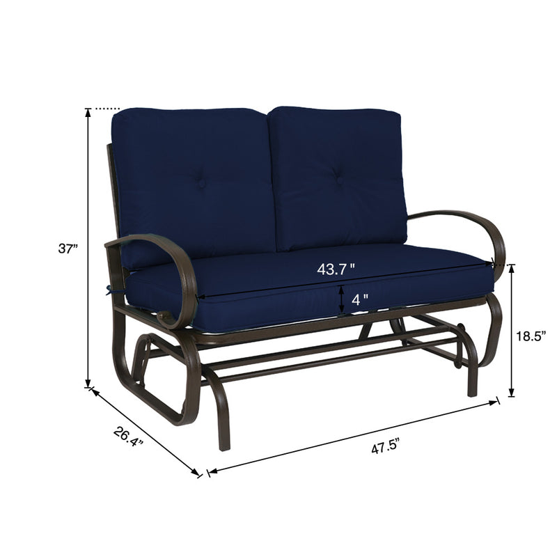 Kozyard Cozy Two Rocking Love Seats Glider Swing Bench/Rocker (3 Color Options)