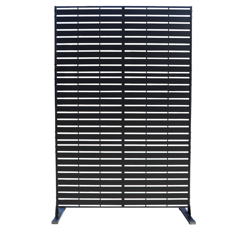 Kozyard Metal Privacy Screen Decorative Outdoor Divider with Stand Panels Freestanding Screen Set for Deck Patio Balcony Garden Outdoor Indoor