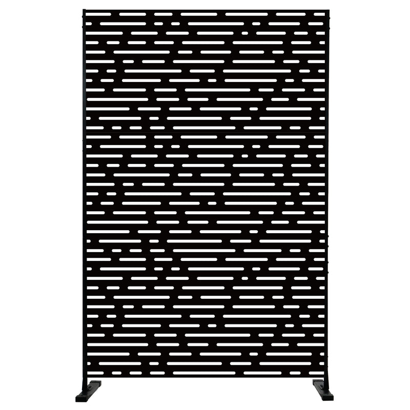 Kozyard Metal Privacy Screen Decorative Outdoor Divider with Stand Panels Freestanding Screen Set for Deck Patio Balcony Garden Outdoor Indoor