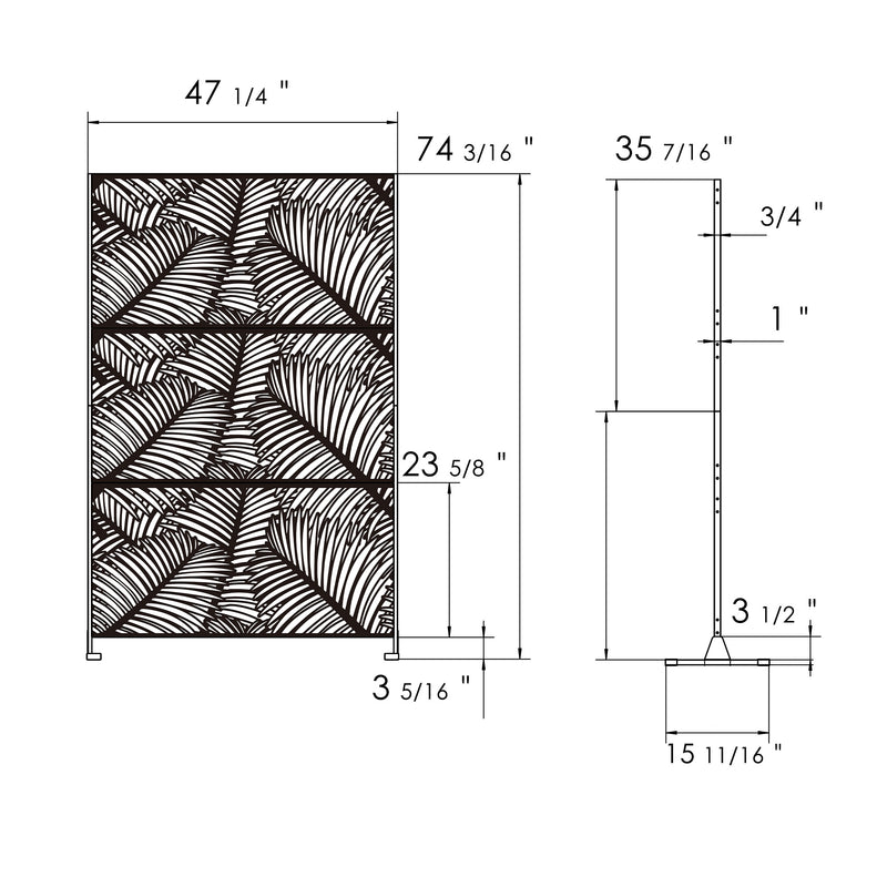 Kozyard Metal Privacy Screen Decorative Outdoor Divider with Stand Panels Freestanding Screen Set for Deck Patio Balcony Garden Outdoor Indoor