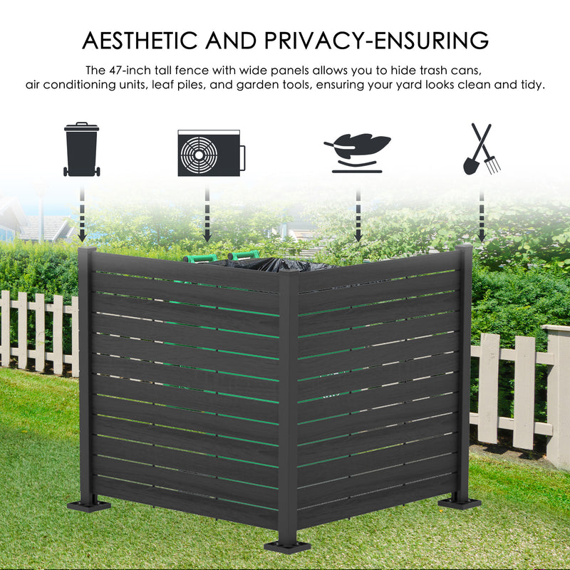 Kozyard 50"W x 47"H Outdoor Privacy Screens - Air Conditioner Fence Panels, Pool Equipment Enclosure, Trash Can Screens Fence Kit for Outside Backyard Patio