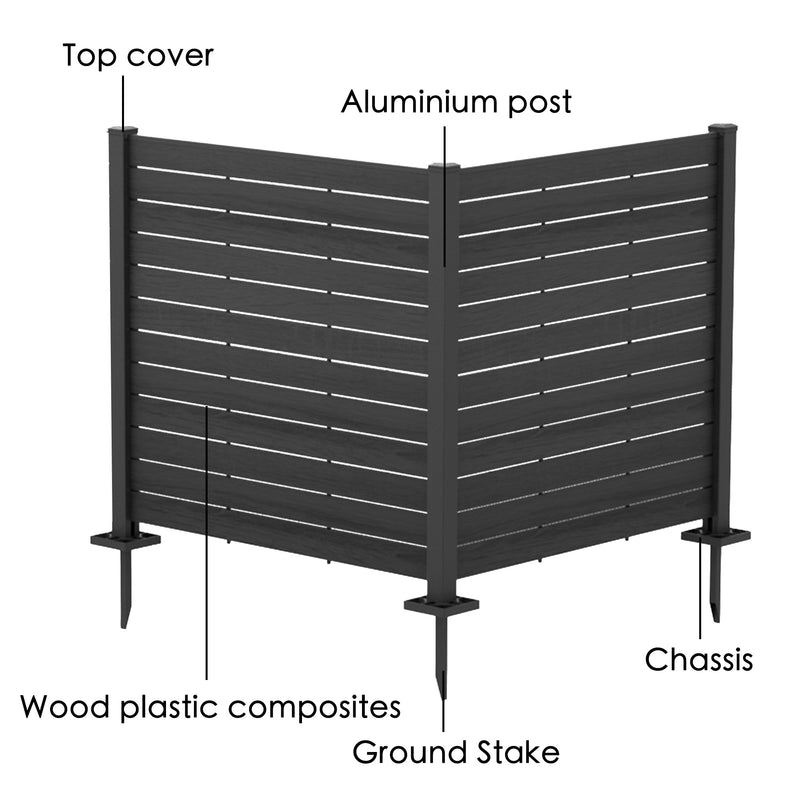 Kozyard 50"W x 47"H Outdoor Privacy Screens - Air Conditioner Fence Panels, Pool Equipment Enclosure, Trash Can Screens Fence Kit for Outside Backyard Patio