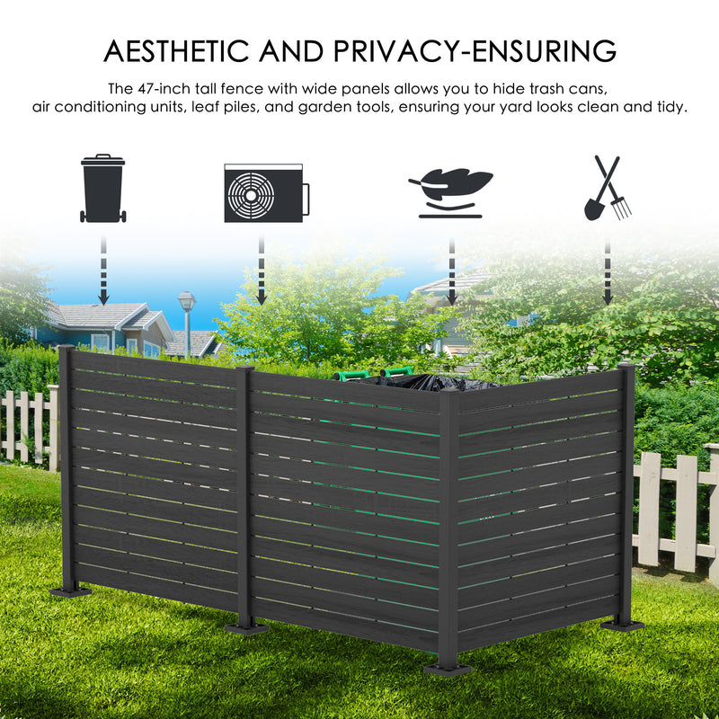 Kozyard 50"W x 47"H Outdoor Privacy Screens - Air Conditioner Fence Panels, Pool Equipment Enclosure, Trash Can Screens Fence Kit for Outside Backyard Patio