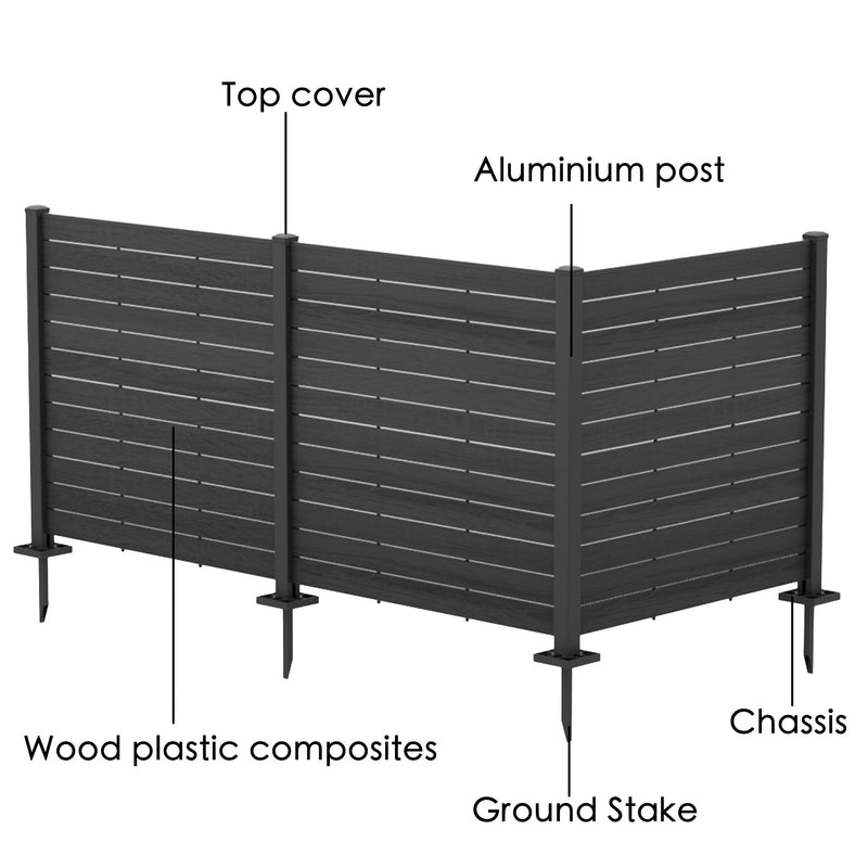 Kozyard 50"W x 47"H Outdoor Privacy Screens - Air Conditioner Fence Panels, Pool Equipment Enclosure, Trash Can Screens Fence Kit for Outside Backyard Patio