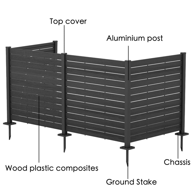 Kozyard 50"W x 47"H Outdoor Privacy Screens - Air Conditioner Fence Panels, Pool Equipment Enclosure, Trash Can Screens Fence Kit for Outside Backyard Patio