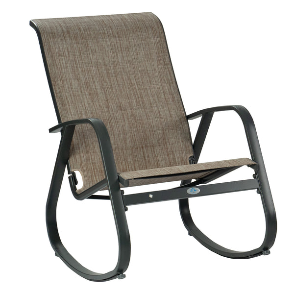 Kozyard Outdoor Contemporary Patio Rocking Sling Chair with Powder Coated Aluminum Frame and Weather Resistant and Breathable Mesh Fabric, Perfect for Patio, Porch, Yard, Garden