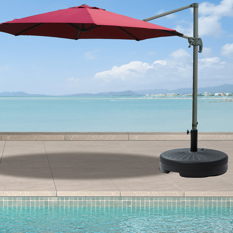 Kozyard Outdoor Large Umbrella Base/Stand Heavy Duty Universal Design for Weighted Commercial or Residential Patio & Deck Big Mobile Sun Shade