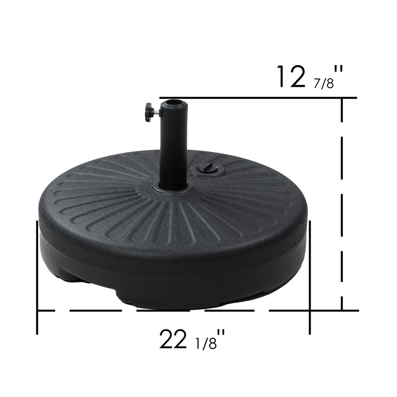 Kozyard Outdoor Large Umbrella Base/Stand Heavy Duty Universal Design for Weighted Commercial or Residential Patio & Deck Big Mobile Sun Shade