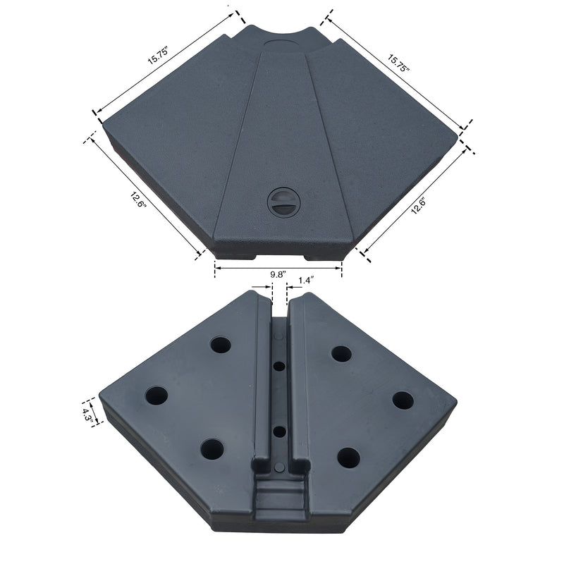 Kozyard Outdoor Large Umbrella Base/Stand Heavy Duty Universal Design for Weighted Commercial or Residential Patio & Deck Big Mobile Sun Shade