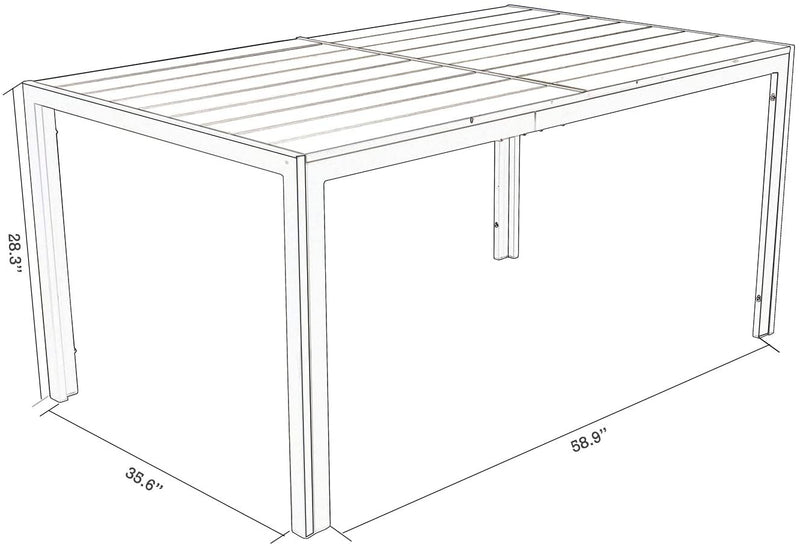 Kozyard Coolmen Outdoor Patio Dining Table with Powder-Coated Frame and Wood Like Laminate Table Top (3 Colors)