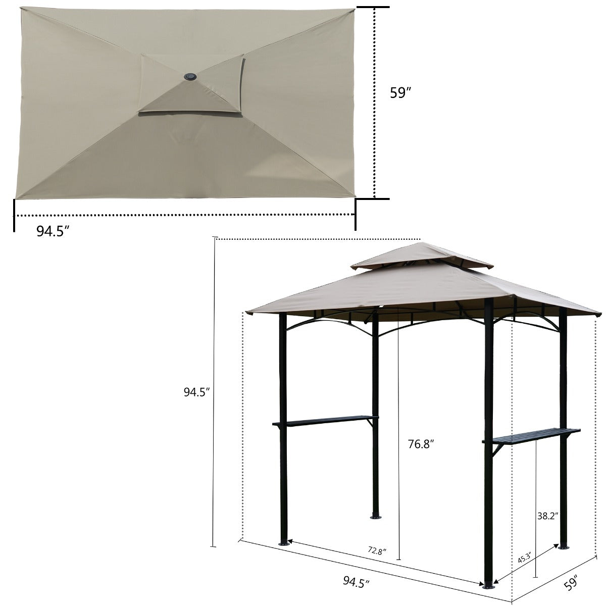 Kozyard Andra 8'X5' Soft Top Barbecue (BBQ) Grill Canopy